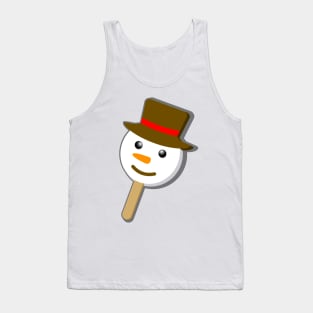 christmas snowman bubble gum eye ice cream on green Tank Top